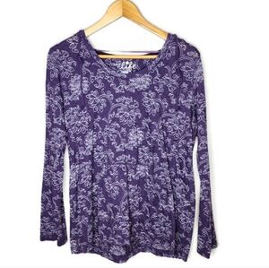 Made For Life Purple Print Hoodie Top Size PL